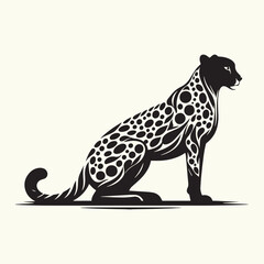Cheetah Silhouette Vector Illustration Design