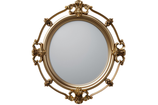 A decorative mirror isolated on a white background.