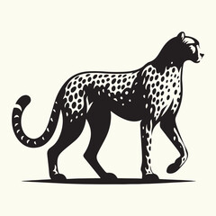 Cheetah Silhouette Vector Illustration Design