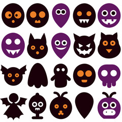 Halloween icon set art vector illustration