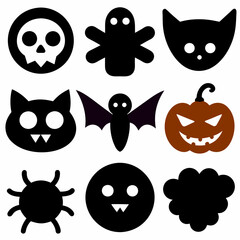 Halloween icon set art vector illustration
