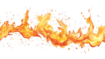 A striking illustration of blaze flames beautifully isolated on a bright transparent background. Fire effects concept