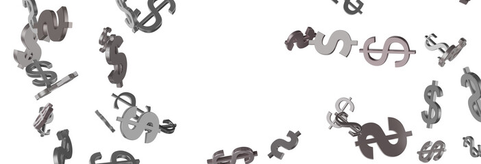 dollar symbol, 3d render illustration