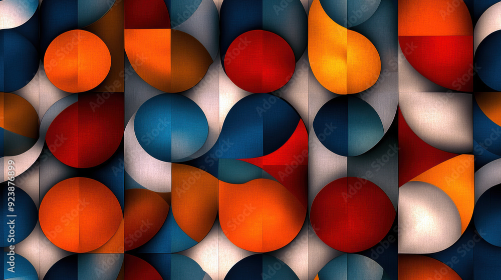 Poster a colorful abstract painting with many different colored circles. the painting is full of energy and