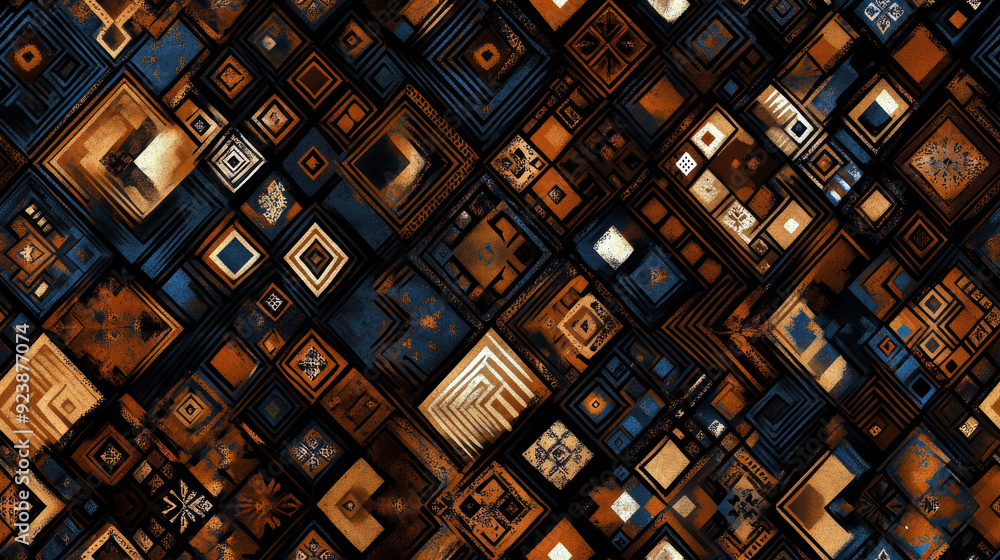 Aufkleber a colorful abstract pattern of squares and rectangles. the squares are of different sizes and colors