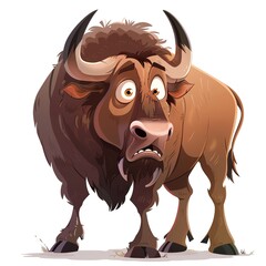 Fototapeta premium Buffalo Jealousy emotion fantasy animal cartoon isolated whitebackground