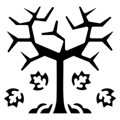 deciduous tree. vector single icon with a solid style. suitable for any purpose. for example: website design, mobile app design, logo, etc.