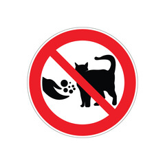 Vector icon symbol, No feeding of cats, on white background