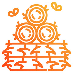 hay bale. vector single icon with a dashed line gradient style. suitable for any purpose. for example: website design, mobile app design, logo, etc.