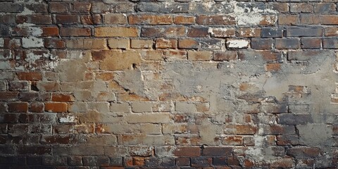 Exposed brick wall background, ai