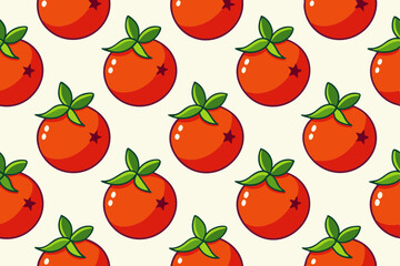 Seamless line pattern with tomato art vector illustration