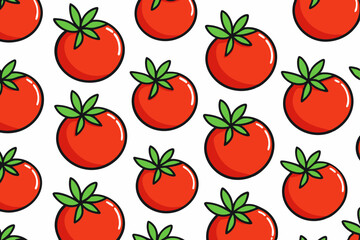 Seamless line pattern with tomato art vector illustration