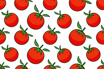 Seamless line pattern with tomato art vector illustration