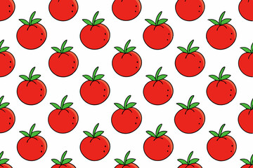 Seamless line pattern with tomato art vector illustration