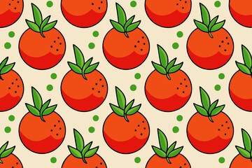 Seamless line pattern with tomato art vector illustration