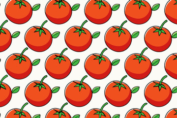Seamless line pattern with tomato art vector illustration