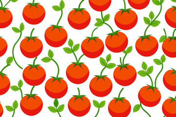 Seamless line pattern with tomato art vector illustration