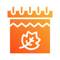 autumn calendar. vector single icon with a solid gradient style. suitable for any purpose. for example: website design, mobile app design, logo, etc.