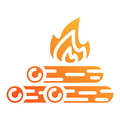 bonfire. vector single icon with a solid gradient style. suitable for any purpose. for example: website design, mobile app design, logo, etc.