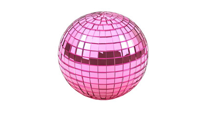 Pink disco ball transparent background