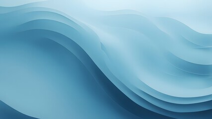 Fototapeta premium Smooth overlapping waves in a gradient of soft blues creating a tranquil unobtrusive background, AI Generated