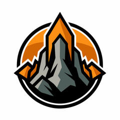 Rock mountain logo vector