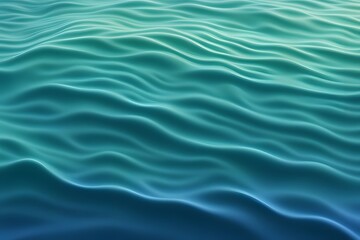 Obraz premium Smooth waves in a gradient of blues and greens creating a serene water inspired background, AI Generated