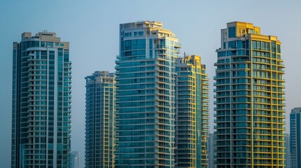 Fototapeta premium Real estate development with multiple residential towers