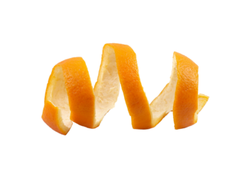 Orange peel isolated on white background, transparent