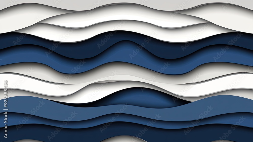 Aufkleber the design features graceful waves of white and blue with a textured appearance, creating a calming 