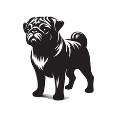 Pug Dog Illustration silhouette vector