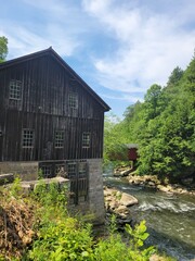 old wooden house on the river