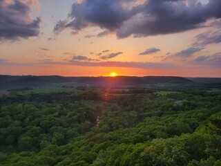 sunset over the river