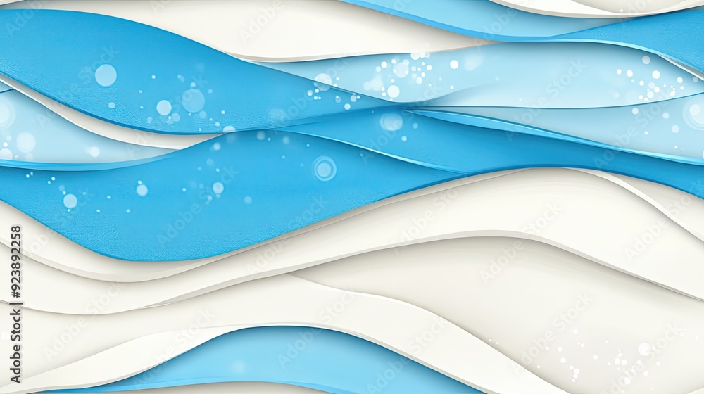 Aufkleber the design features graceful waves of white and blue with a textured appearance, creating a calming 