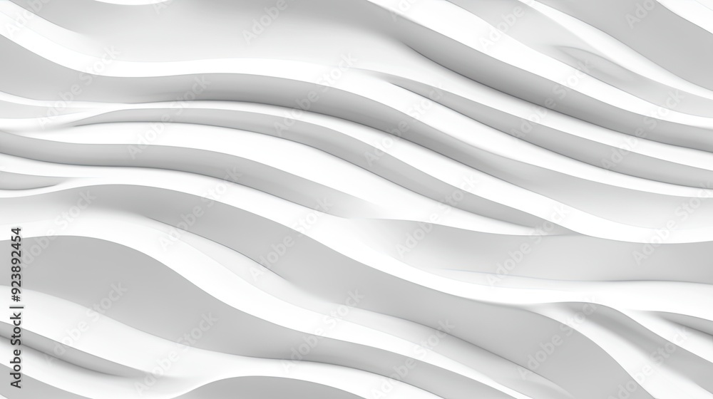 Poster the design features graceful waves of white and blue with a textured appearance, creating a calming 