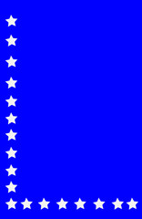 blue background white stars on the side