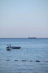 ship at sea, sea and blue sky landscape