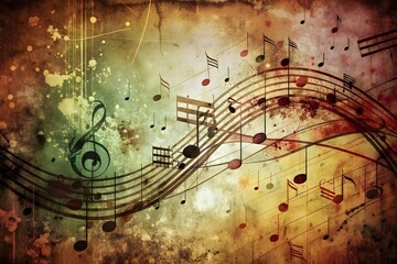 Musical Notes Melodies Vibrant Harmony Background Art Abstract