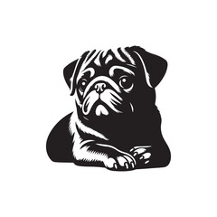 Pug Dog Illustration silhouette vector