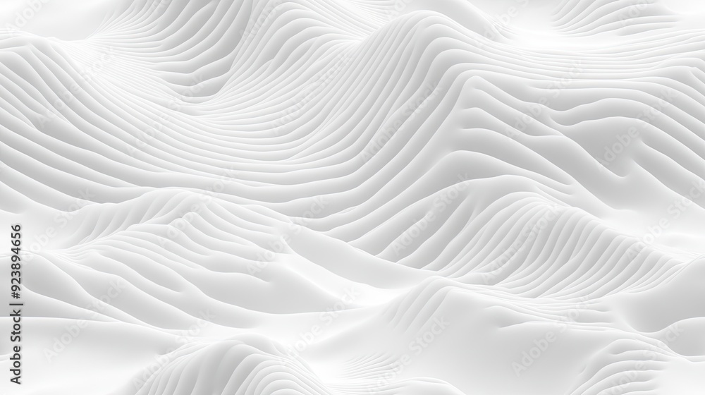 Poster the design features graceful waves of white and blue with a textured appearance, creating a calming 