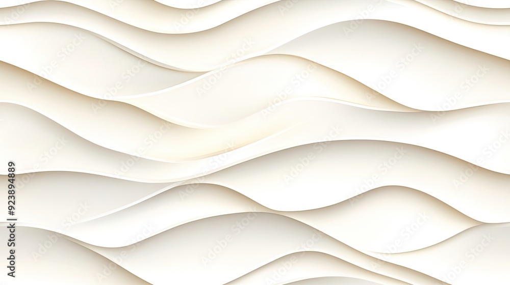 Poster the design features graceful waves of white and blue with a textured appearance, creating a calming 