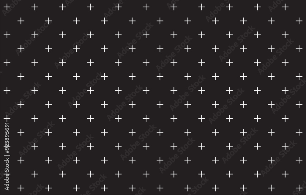 Poster seamless abstract pattern background with small black crosses. texture