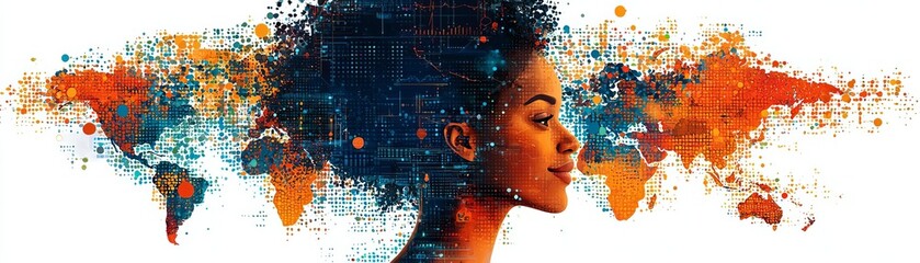 An HR professional conducting a virtual seminar on cross-cultural workplace dynamics, attended by employees worldwide