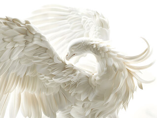 Fototapeta premium White abstract background with shadows with copy space. Neural network AI generated art