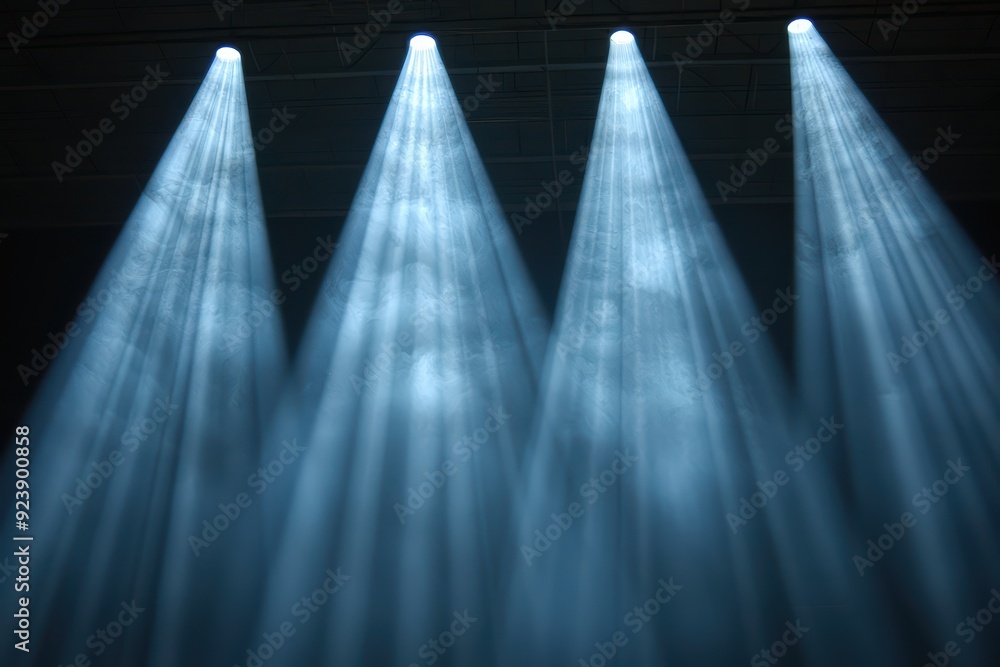 Aufkleber dramatic lighting beams illuminate a dark space, creating an atmospheric and captivating visual effe
