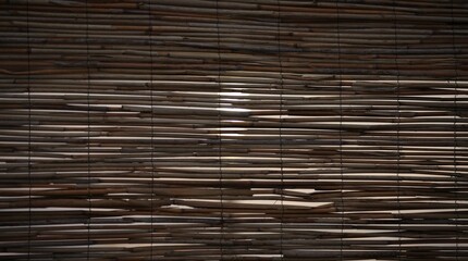 Cushion made of woven reeds of different shades