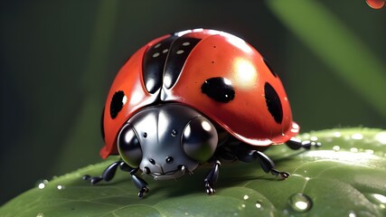 Obraz premium ladybug on a leaf