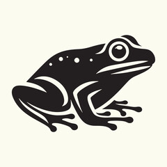 Frog line art Vector Illustration Black silhouette