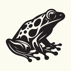 Frog line art Vector Illustration Black silhouette