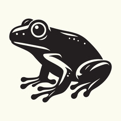 Frog line art Vector Illustration Black silhouette